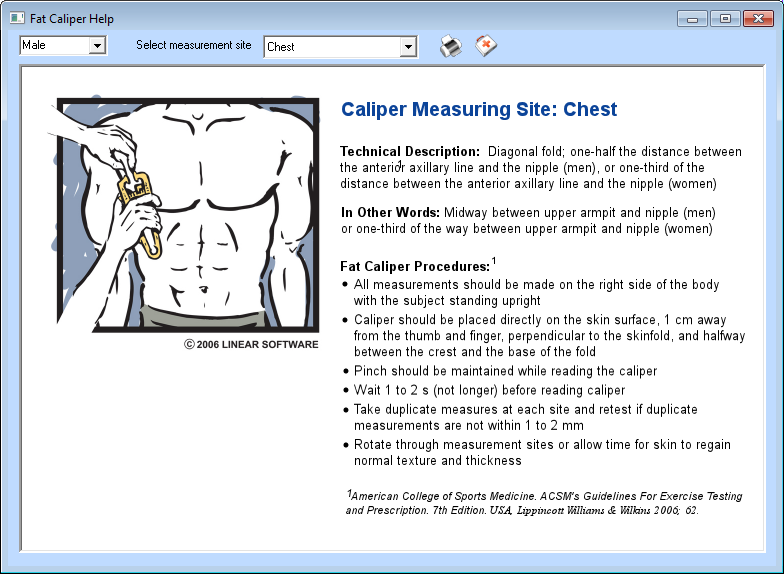 Accu Measure Body Fat Caliper Chart
